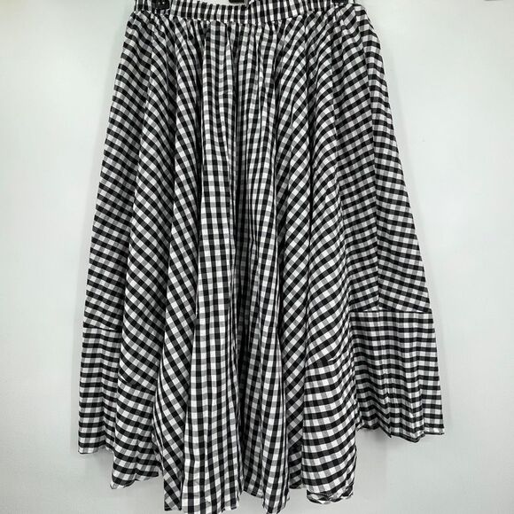 Sunday in Brooklyn Dresses & Skirts - Anthropologie Sunday in Brooklyn Black White Gingham Check Flare Skirt Medium NW